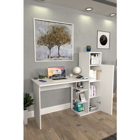 Resim Moonlife Diamond Dolaplı Çalışma Masası Beyaz 