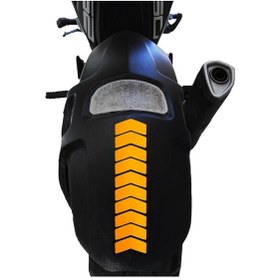 Resim Ok Tasarımlı Floresan Turuncu Çamurluk Kask Sticker Çınar Extreme 