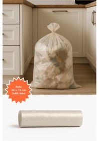 Resim Şeffaf Rulo Çöp Poşeti 40x74cm 3x80 Adet Ev Mutfak İş Ofis Avantajlı Paket 