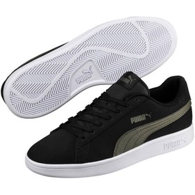 Resim Puma Smash V2 Buck Siyah Haki Beyaz Erkek Sneaker Ayakkabı 100352142 