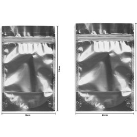 Resim Metalize Tek Taraf Şeffaf Kilitli Doypack - Silver / 8.5x14.5 / 1000 