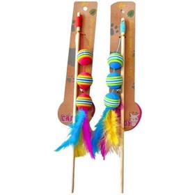 Resim 3 Toplu Ahşap Saplı Kedi Oltası 1 Adet 