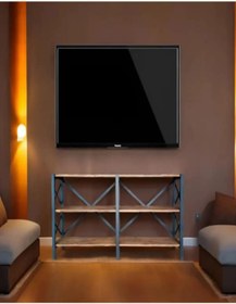Resim Umutpark Çok Amaçlı Metal Ahşap Kitaplık Tv Ünitesi Raf. 