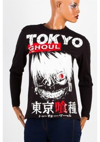 Resim Tokyo Ghoul Unisex Pamuklu Regular Fit Siyah Tişört Small 