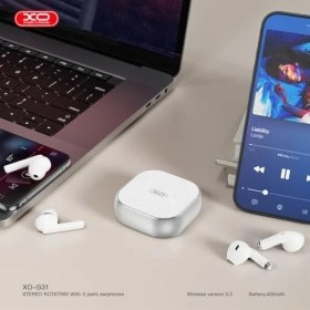 Resim Esmo Home Xo Bluetooth 5.3 Kablosuz Kulaklık - 2 Çift (Silikonlu & Silikonsuz) Tws Tasarım, Enc Gürültü Engelleme, 400MAH Şarj Kutusu, 5 Saat Müzik, Type-C Hızlı Şarj, G31, Beyaz 