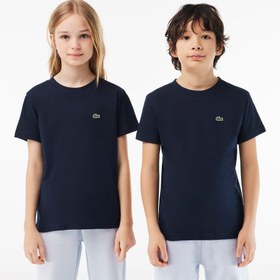 Resim Lacoste Bisiklet Yaka Çocuk Lacivert T-Shirt 