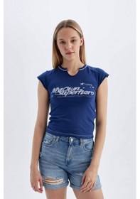 Resim Defacto Boyfriend Yüksek Bel Katlamalı Paça Jean Şort C2469AX24SMNM39 Mavi 