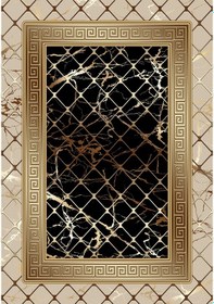 Resim Makinede Yıkanabilir Leke Tutmaz Vizon-siyah Pvc Deri Kaymaz Taban Versace Yolluk Saçaksız Halı B1277 Çok Renkli 