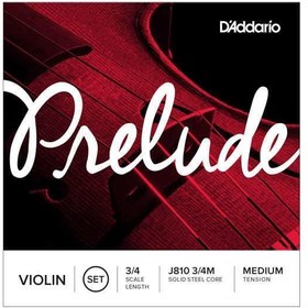Resim D'Addario J81034 Prelude 3/4 Boy Keman Tel Seti (Başlangıç/Eğitici Seviye) | 3/4 Boy Keman Uyumu, Medium Tansiyon, Kararlı Akort Yapısı ve Uzun Ömürlü Kullanım 