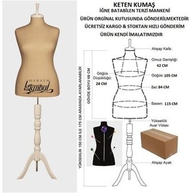 Resim Videolu Ürün-46 Beden Keten Kumaşlı Terzi Prova Mankeni 527201049 