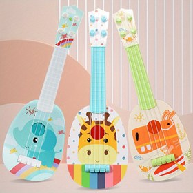 Resim Çocuklar için Mini Ukulele Gitar Oyuncakları, Başlangıç Seviyesi için Müzik Aletleri Oynamak İçin, Aile Ebeveyn-Çocuk Etkileşimli Oyuncaklar Hediye - Karışık Renk, ABS Malzeme 