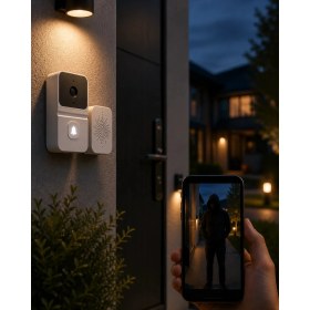 Resim Urfakent Wifi Akıllı Kapı Zili Gece Görüşlü Kameralı Kablosuz Güvenlik Sistemi 