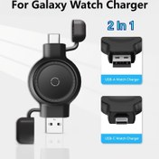 Resim 2in 1 Manyetik Akıllı Saat Kablosuz Şarj Cihazı Tabanı USB Type-C PD Çift Giriş Portu Stand İndüksiyon Saati Hızlı Şarj Taşınabilir Şarj Cihazları for galaxy Watch 7 6 5 S4 3 2 1 Pro Classic Active Ultra FE Kablosuz Şarj Dock 