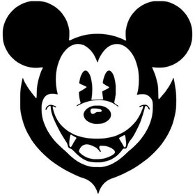 Resim Vampir Mickey - Araç, Oto, Laptop, Duvar Uyumlu Sticker 15 15 Cm 