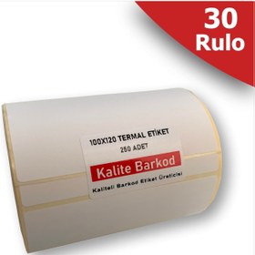 Resim Kalite Barkod 100x120 Termal Etiket 30 Rulo Barkod Etiketi 