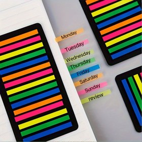 Resim 3 adet 900 Ultra-ince İndeks Etiketi Okuma İşaretleri ve Ofis Mesajları için PET Şeffaf Yapışkan Notlar 300 Sayfa/adet Yapıştırılabilir 