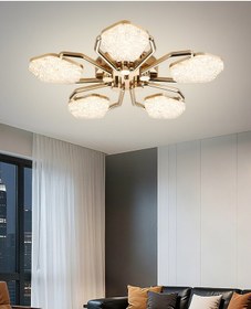 Resim Matiz 5'li Gold 3 Renkli Plafonyer Led Avize Gold 