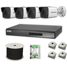 Resim Hikvision 4 MP Mikrofonlu 4 Kameralı 500 GB Disk Tak Çalıştır Hazır IP Kamera Seti 