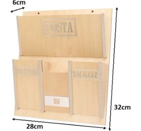 Resim Selena Ahşap Ortak Fatura ve Posta Kutusu Akça 