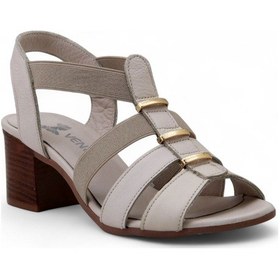 Resim Venüs 1857227 Hakiki Deri Kadın Sandalet Bej 