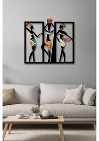 Resim Afrikalı Kadınlar Renklendirilmiş Metal Tablo 