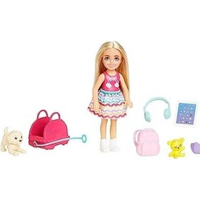 Resim Barbie Seyahatte Chelsea Bebek Ve Aksesuarları Barbie Oyuncakları, Chelsea Bebek Ve Aksesuarları, Yavru Köpeğiyle Seyahat Seti Hjy17 