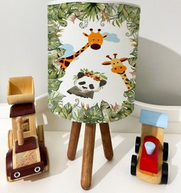 Resim dekomingo YAPRAKLAR PANDA ZÜRAFA DESENLİ BEBEK VE ÇOCUK ODASI 