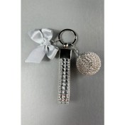 Resim AEA Gümüş Bagetli Anahtarlık & Gümüş Disko Top & Gri Kurdela 