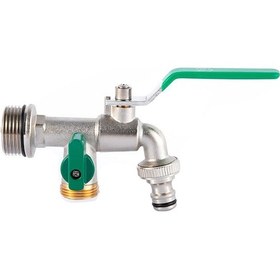 Resim Fosenze 20mm Bakır Su Arıtma Bahçe Musluğu, Çıkarılabilir Kalın Gövde, Yeşil Valfli Tek Açık 