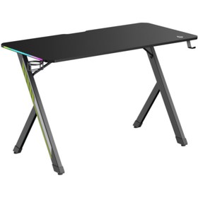 Resim Digitus RGB Işıklı Oyuncu Masası – 120x60 cm | Kulaklık Askısı ve Bardaklık Dahil 