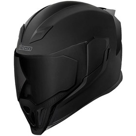 Resim Icon Airflite Dark Kapalı Motosiklet Kaskı Mat Siyah 