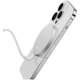 Resim Esr Mini Kablosuz Şarj Cihazı, 1,5m Kablolu Taşınabilir Cep Telefonu Hızlı Şarj Cihazı Gümüş 