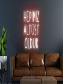 Resim Twins Led Hepimiz Altüst Olduk Yazılı Neon Tabela Kırmızı Model:model:20613366 Kırmızı 
