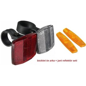 Resim Cateye Bisiklet Ön Arka + Jant Reflektör Seti Çok Renkli 