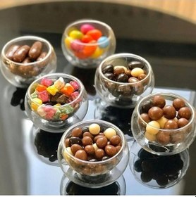 Resim 6'lı Çift Cidarlı Cam Lokumluk Sosluk Çerezlik 12478 