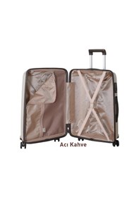 Resim Mçs 3lü Set Kırılmaz Silikon Seyahat Valizi Bavulu V305 Kemik/acıkahve Bej 