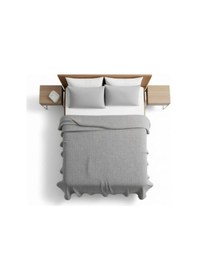 Resim Tomurcuk Çift Kişilik Battaniye Yumuşacık, Sıcak Tutan Ve Dayanıklı Gri 