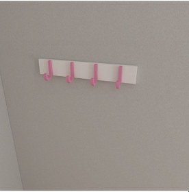 Resim Hepsi3boyutlu Modern Duvar & Kapı Baston Askılık - 4 Adet Pembe J Askılık - Model No : 6 Pembe 