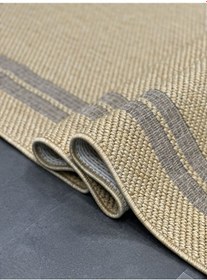 Resim Woolen Jüt Halı 8107 Hardal Renkli 