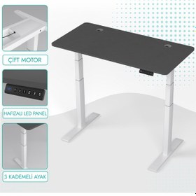 Resim Karr Office O-Flex O2B8 Duo Çift Motorlu Elektrikli Yükseklik Ayarlı Masa - 180X80 - Antrasit Antrasit 