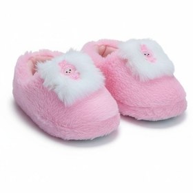 Resim Kız Çocuk Labubulu Panduf Pembe Kreş Ayakkabısı Pandufu Pembe 