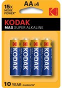 Resim Kodak Max Alkalin Kalem Pil AA 4 Lü 