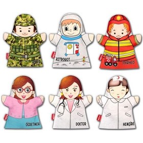 Resim 6 Parça Tox Meslekler El Kukla Set , Eğitici Oyuncak 