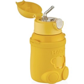 Resim Shotay St-8816 480ml Askılı Silikon Kılıflı Pipetli Sarı Çelik Matara 