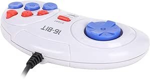 Resim KIMISS 16Bit 9 Pin Mini, Konsol Ergonomik Oyun Kontrolörü Mcboot El Oyunu Serbest Beyaz için 