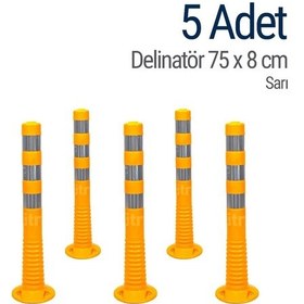 Resim İleri Trafik Delinatör 75 x 8 CM Sarı 5 Adet Esnek Duba 