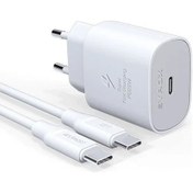 Resim Samsung Galaxy M21 Uyumlu Şarj Aleti Pd25w Hızlı Şarj Adaptörü Type-c Çıkışlı+type-c To Type-c Kablo 