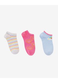 Resim Skechers 2'li Paket Funny Feet Bilekli Çorap Büyük Kız Çocuk Pembe-mavi-gri Sk2520122-3474 
