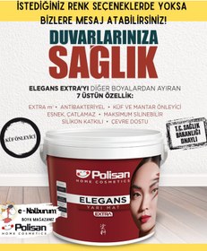 Resim Polisan Elegans Extra m² Antibakteriyel-Küf Önleyici Maksimum Silinebilir İç Cephe Boyası 15L-20Kg 