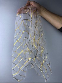 Resim Bontex Beyaz Gold Simli Gelin Halay Mendili – Kına Eğlence Aksesuarı 